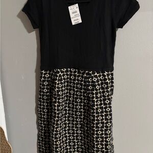 Christina Black and Cream Patterned Kids Dress